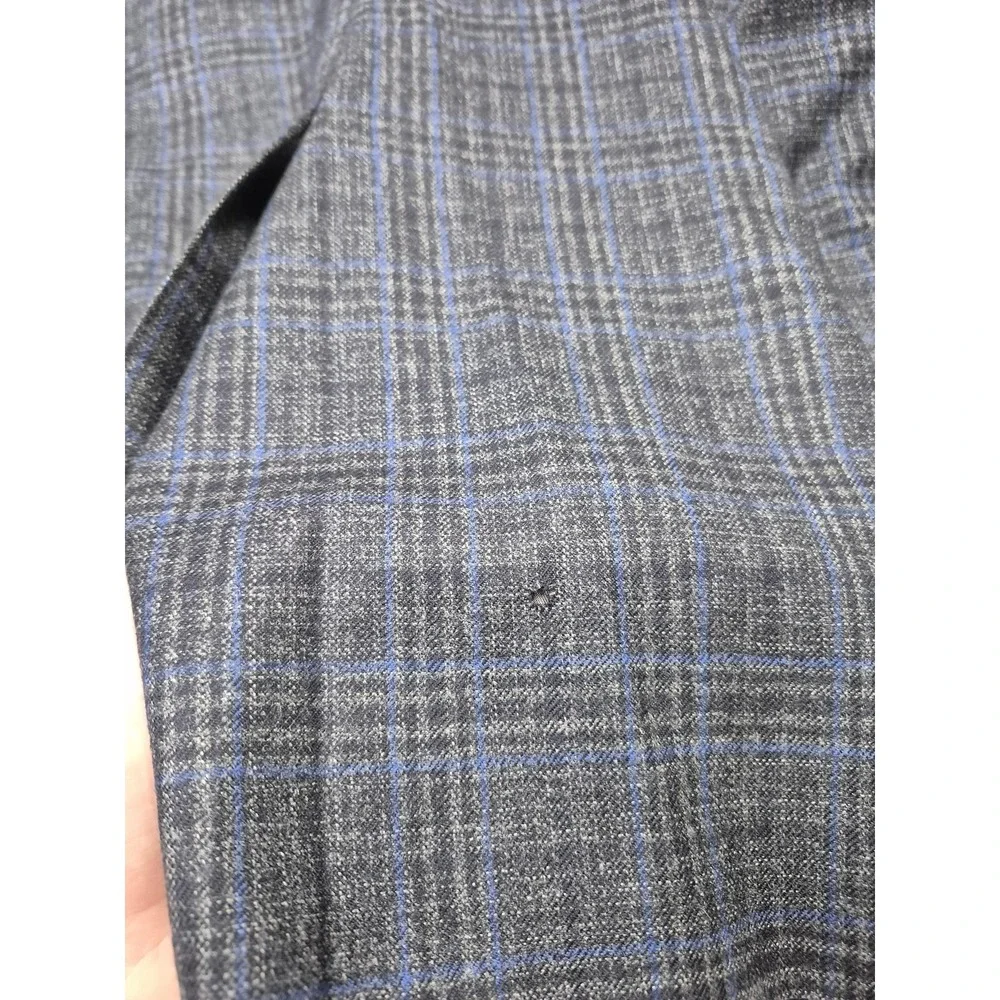 Oak Hill Premium Blazer Mens 3XLT Big Tall Gray Wool Plaid Sport Coat FLAW - Picture 7 of 13